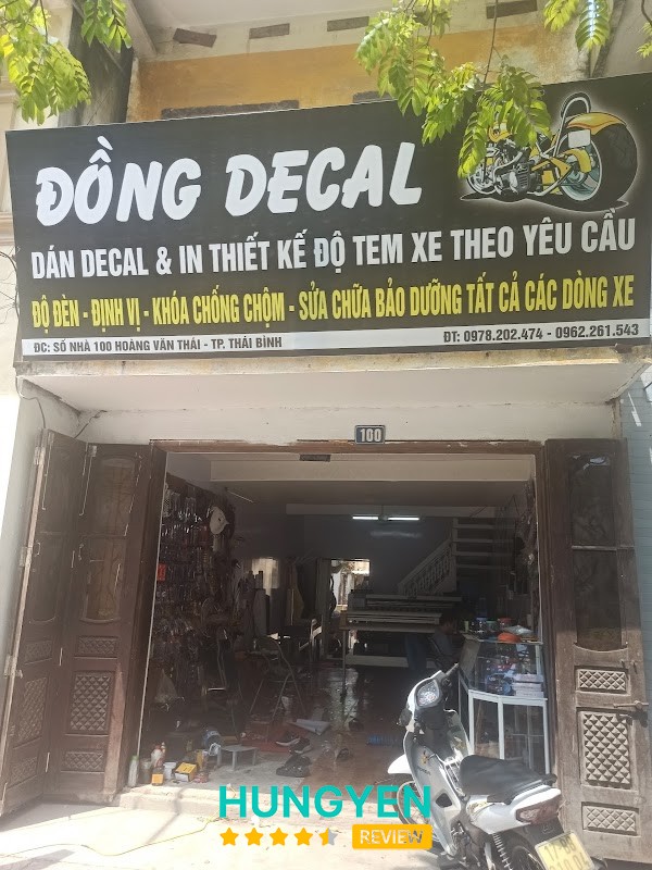 cửa hàng sửa xe dán xe Đồng decal Hưng Yên